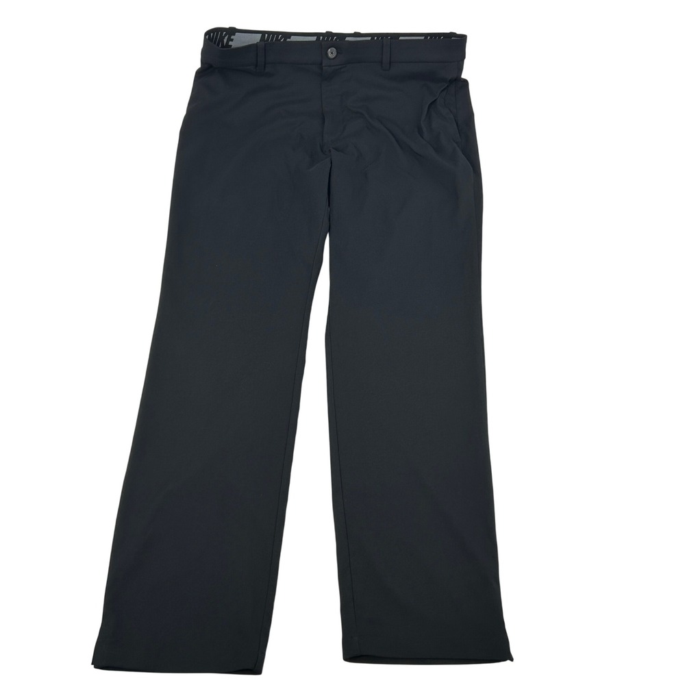 Nike Flex Victory Pants Men 38x32‎ Black Dri-Fit Straight Leg Golf